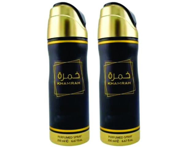 Pack of 2 - Khamrah Unisex Body Spray 200ml | Vanilla and Bergamot Fragrance | Khamrah Deodorant Made in Dubai