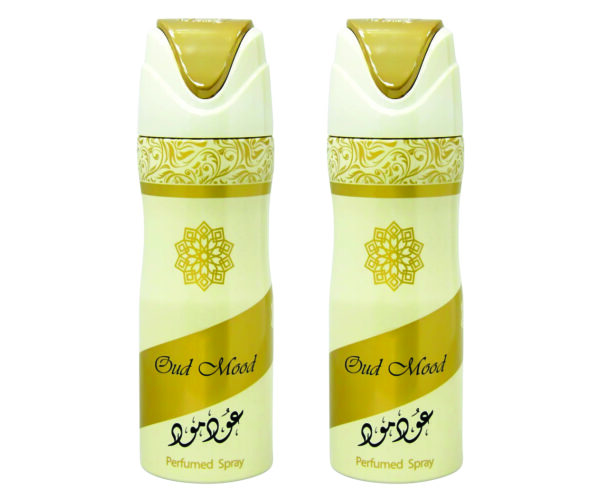 Pack of 2 - Oud Mood Unisex Perfume Spray 200ml | Vanilla, Spicy and Woody Arabian Fragrance | Oud Spray Perfume