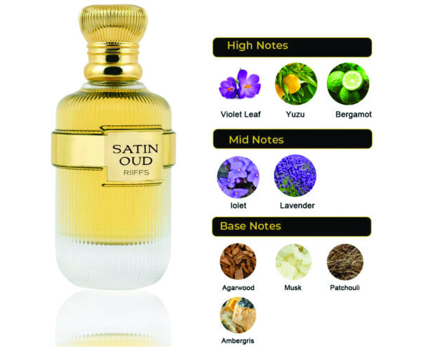 Satin Oud Eau De Parfum for Women 100ml | Agarwood, Bergamot and Lavender Fragrance| Riiffs Oud Perfume Made in Dubai - Image 3