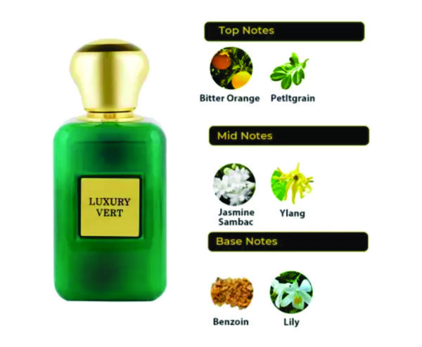 Luxury Vert Women Eau De Parfum 100ml | Jasmine, Ylang and Bitter Orange Fragrance | Riiffs Luxury Vert Made in Dubai - Image 3