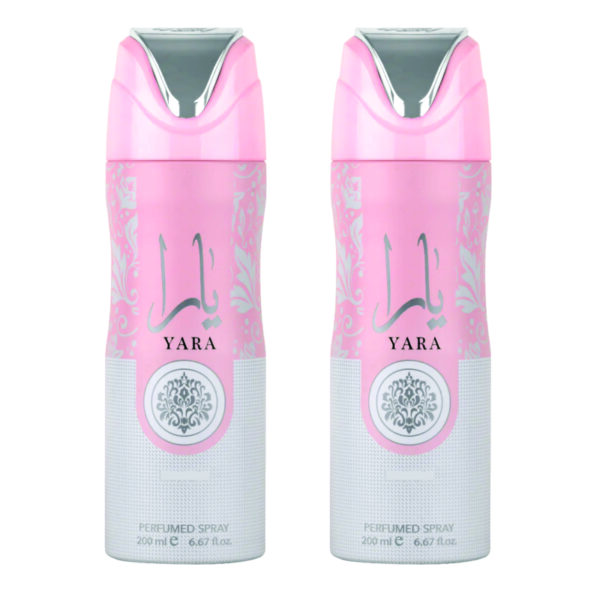 Pack of 2 - Yara Women Parfum Spray 200ml | Vanilla, Sandalwood and Floral Fragrance | Yara Pink Perfume Made in Dubai