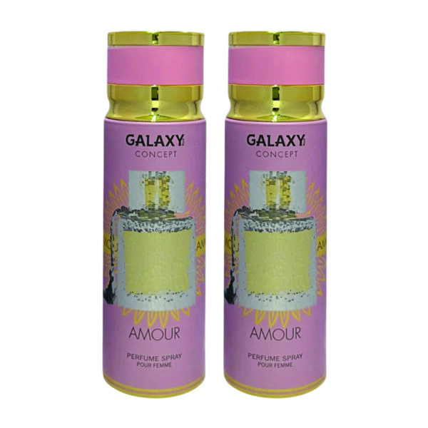 Pack of 2- Amour Perfume Spray for Women 200ml | Bergamot and Rose Fragrance | Amour Body Spray for Women Made in Uae