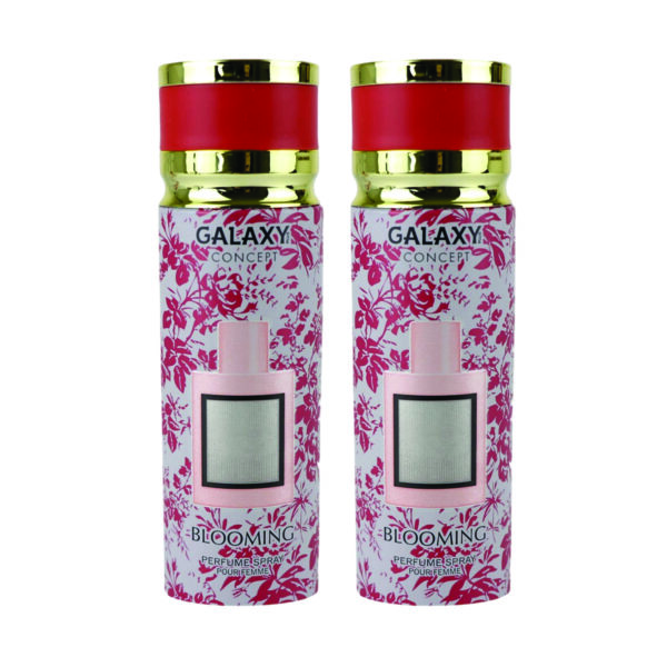 Pack of 2- Galaxy Concept Blooming Spray for Women 200ml | Jasmine and Amber Fragrance | Blooming Body Spray Made in Uae