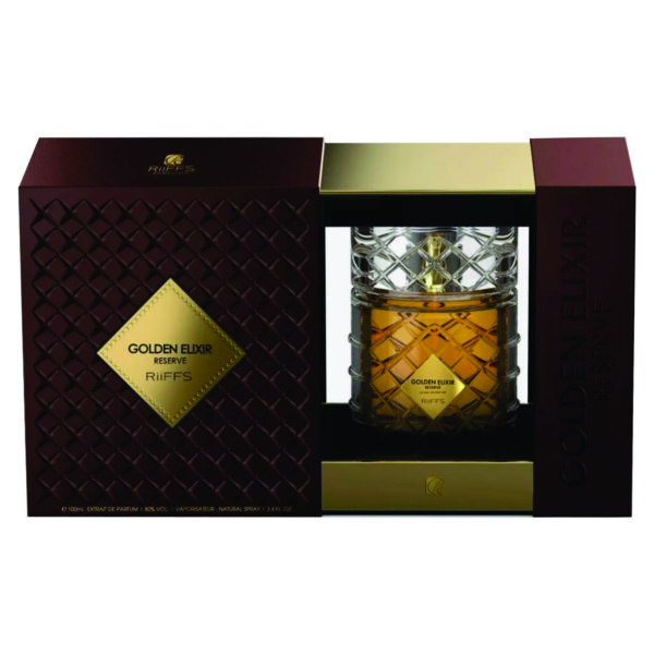Golden Elixir Reserve Spray for Unisex 100ml | Dates, Oud and Musk Fragrance | Riiffs Golden Elixir Reserve Made in Uae