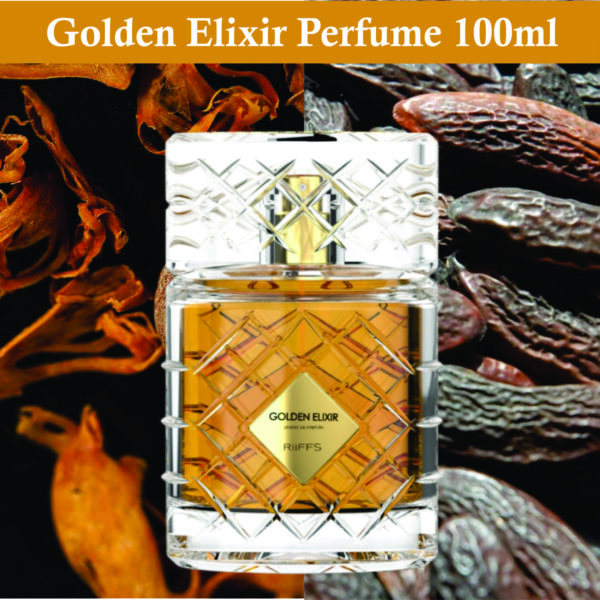Golden Elixir Perfume for Unisex 100ml | Cinnamon, Vanilla and Oud Fragrance | Riiffs Golden Elixir Parfum Made in Uae - Image 2