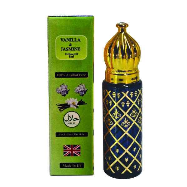 Vanilla & Jasmine Perfume oil For Men and Women 8ml | Vanilla,Floral and Amber Fragrance | For Unisex Made in UK