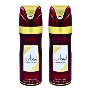 Pack of 2 - Ameerat Al Arab Deodorant Perfume Spray 200ml | Lavender, Jasmine and Saffron Fragrance  Made in Uae
