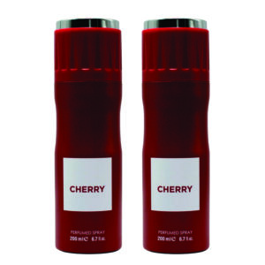 Pack of 2- Cherry Unisex Perfume Spray 200ml | Rose, Jasmine and Sandalwood Fragrance | Made in Uae