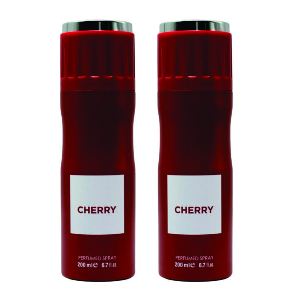 Pack of 2- Cherry Unisex Perfume Spray 200ml | Rose, Jasmine and Sandalwood Fragrance | Made in Uae