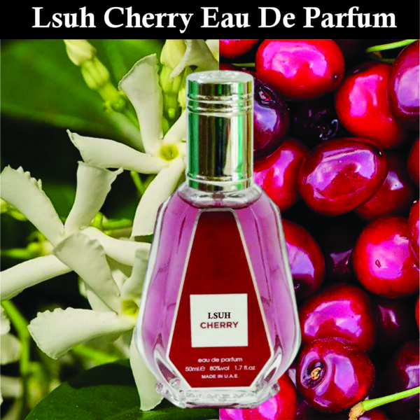 Lsuh Cherry Edp 50ml Eau De Parfum For Women and Men | Cherry, Jasmine and Rose Arabian Fragrance | 50ml Made in Uae - Image 2