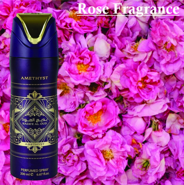 Pack of 2 - Badee Al Oud Amethyst Deodorant Perfume Spray for Unisex 200ml | Bergamot, Jasmine and Vanilla Fragrance - Image 3