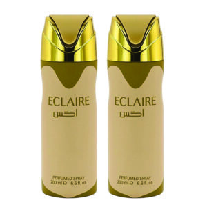 Pack of 2 - Eclaire Deodorant Body Spray For Women 200ml | Caramel, Musky and Vanilla Fragrance | Made in Uae