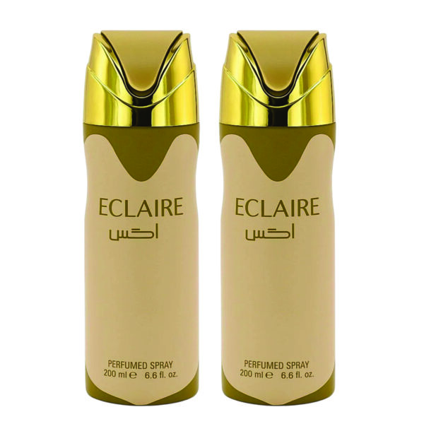Pack of 2 - Eclaire Deodorant Body Spray For Women 200ml | Caramel, Musky and Vanilla Fragrance | Made in Uae
