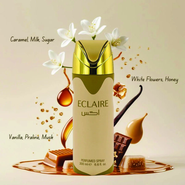 Pack of 2 - Eclaire Deodorant Body Spray For Women 200ml | Caramel, Musky and Vanilla Fragrance | Made in Uae - Image 3